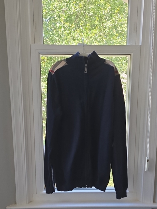 Burberry Other - Burberry Navy Zip-Up Jacket with Signature Shoulder Check